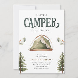 Invitación Camping Forest Watercolor Baby Shower