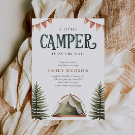 Invitación Camping Forest Watercolor Baby Shower