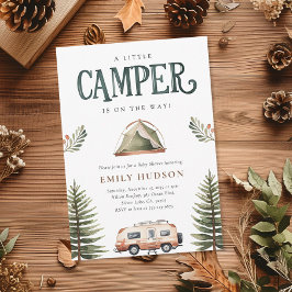 Invitación Camping Forest Watercolor Baby Shower