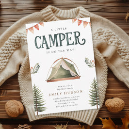 Invitación Camping Forest Watercolor Baby Shower