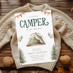 Invitación Camping Forest Watercolor Baby Shower