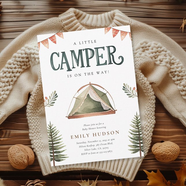 Invitación Camping Forest Watercolor Baby Shower (Subido por el creador)