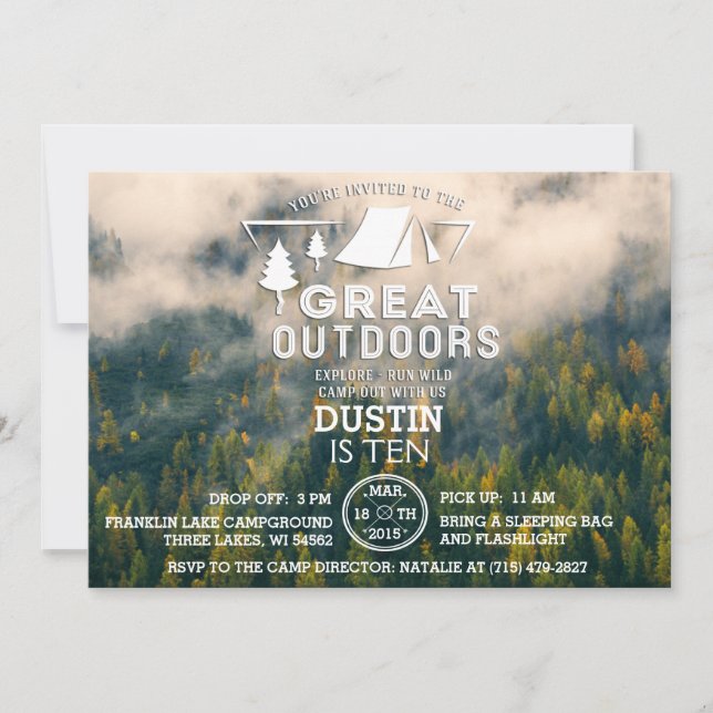 Invitación Camping Gran Aire Libre (Anverso)
