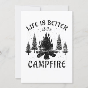 Invitación Camping - La Vida Es Mejor En La Fogata