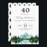 Invitación Camping Mountain 40th Birthday Party Invitation<br><div class="desc">Camping Mountain 40th Birthday Party Invitation</div>