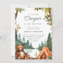 Invitación Camping Mountain Rustic Baby Shower