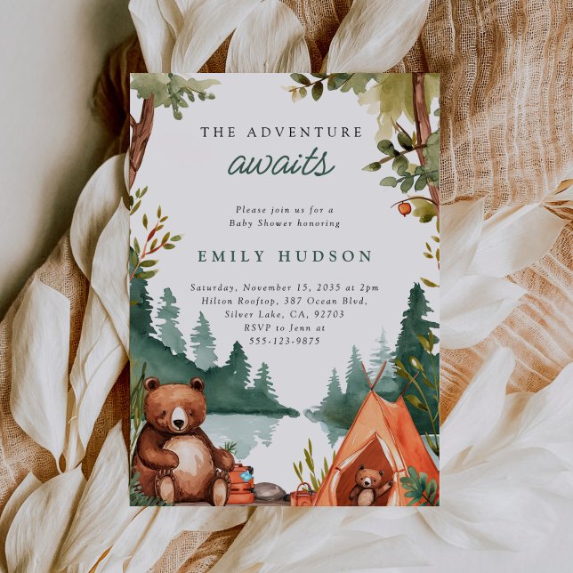 Invitación Camping Mountain Rustic Baby Shower (Subido por el creador)