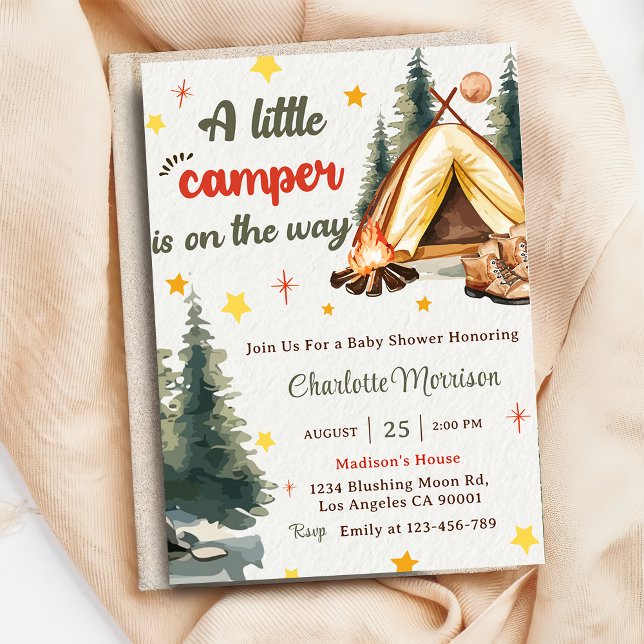 Invitación Camping Mountain Rustic Baby Shower Fiesta (Subido por el creador)