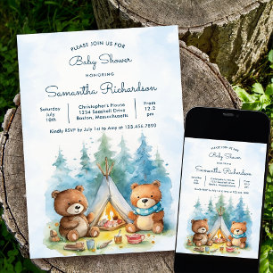 Invitación Camping Outdoor Adventure Baby Shower