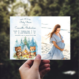 Invitación Camping Outdoor Adventure Baby Shower Photo