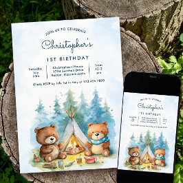 Invitación Camping Outdoor Adventure Birday Party