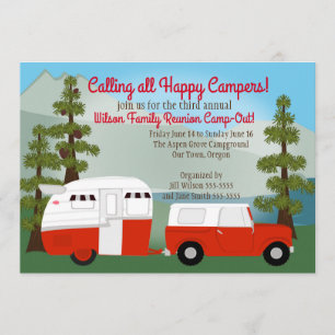 Invitación Camping Red Trailer