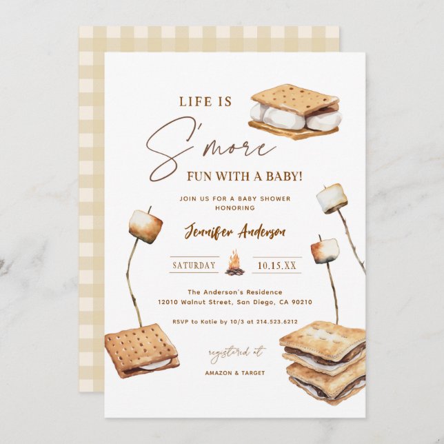 Invitación Camping S'more Fun Baby Shower (Anverso / Reverso)