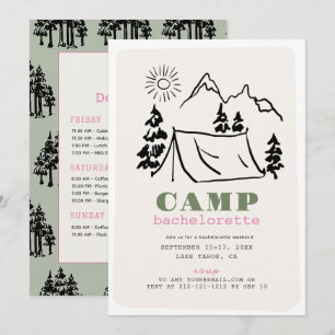 Invitación Camping Tent Mountain Bachelorette