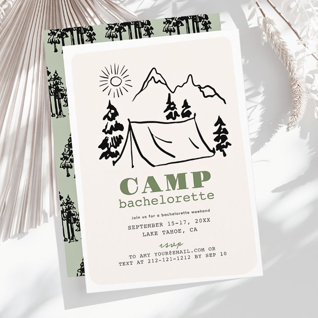 Invitación Camping Tent Mountain Bachelorette (Subido por el creador)