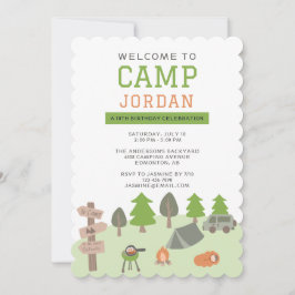 Invitación Camping trasero Fiesta de cumpleaños huele al aire