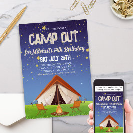 Invitación Camping Weekend Getaway Birday Party