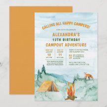 Camping Woodland Adventure Tent Campday Cumpleaños
