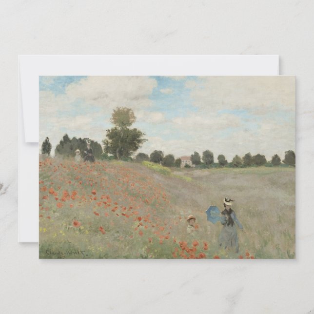 Invitación Campo de adormidera cerca de Argentina por Claude  (Anverso)