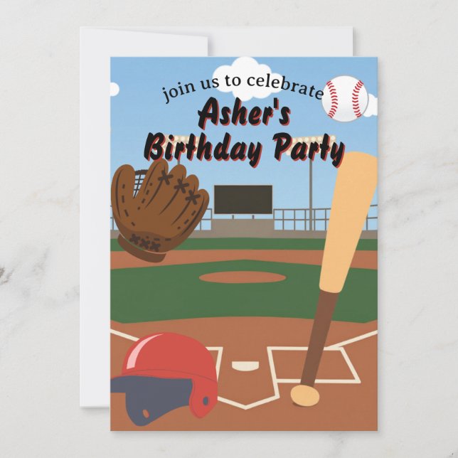 Invitación Campo de béisbol (Anverso)