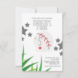 Invitación Campo de béisbol moderno Fiesta de cumpleaños Estr