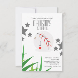 Invitación Campo de béisbol moderno Fiesta de cumpleaños Estr