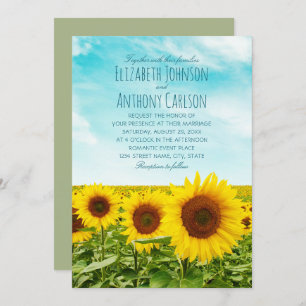Invitación Campo de Boda de girasol de otoño ruso