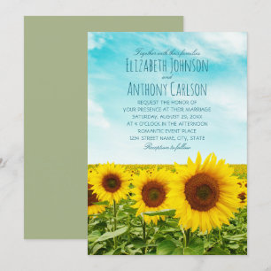 Invitación Campo de Boda de girasol de otoño rústico