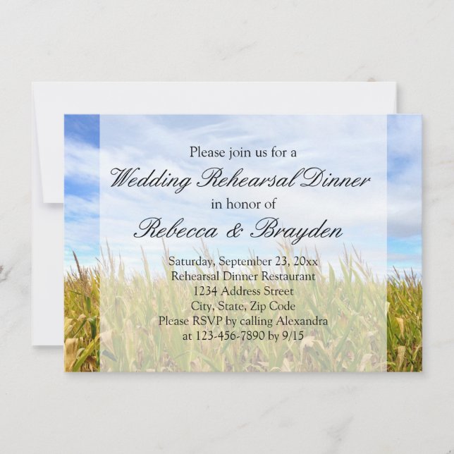 Invitación Campo de cultivo de casamiento de campo (Anverso)