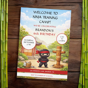 Invitación Campo de Entrenamiento de Ninja Adorable Jardín Do