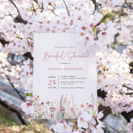 Invitación Campo de flores silvestres Acuarela de primavera p