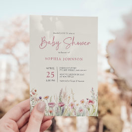 Invitación Campo de flores silvestres Baby Shower Acuarela Pr