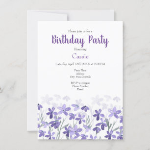Invitación Campo de flores silvestres moradas