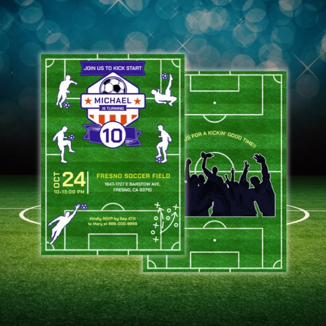 Invitación Campo de fútbol de fútbol de cumpleaños (Soccer Birthday Party Invitation)