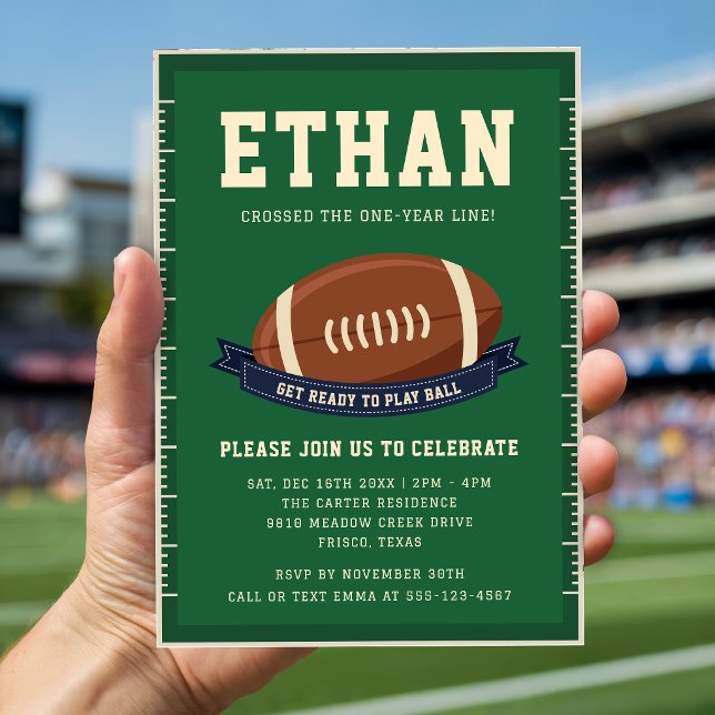 Invitación Campo de Fútbol Verde Cumpleaños de bebé por prime (Subido por el creador)