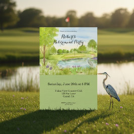 Invitación Campo de Golf para Fiesta de Jubilación con Garza