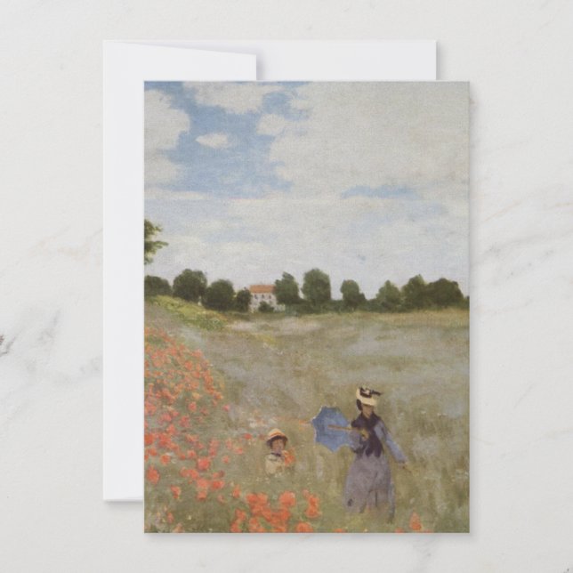 Invitación Campo de las amapolas Claude Monet (Anverso)