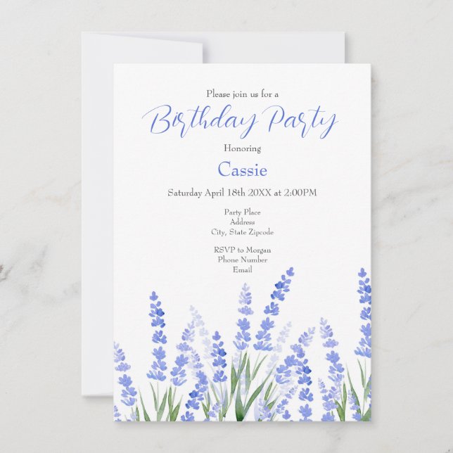 Invitación Campo de Lavender 2 (Anverso)
