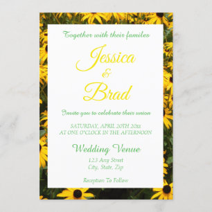 Invitación Campo de los Susans de Boda con Ojos Negros