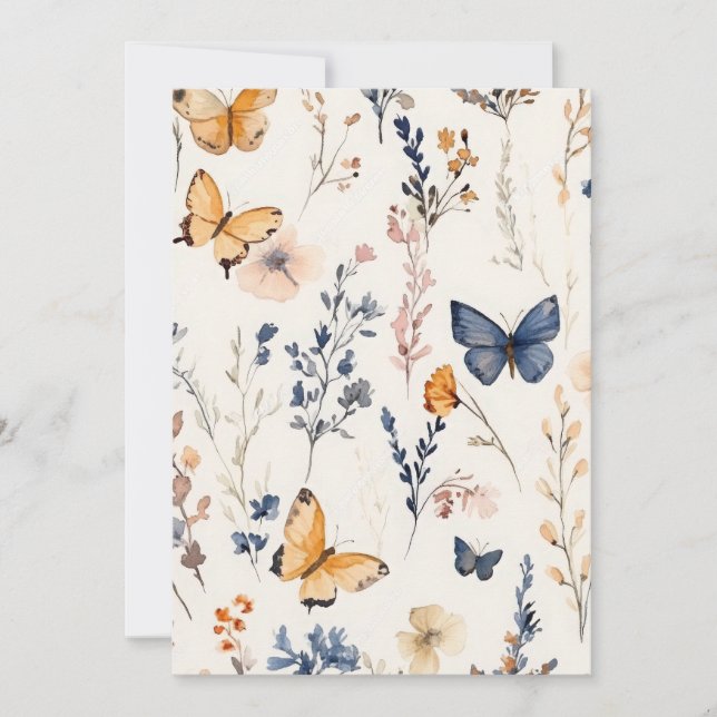 Invitación Campo de Mariposas Bonitas (Anverso)