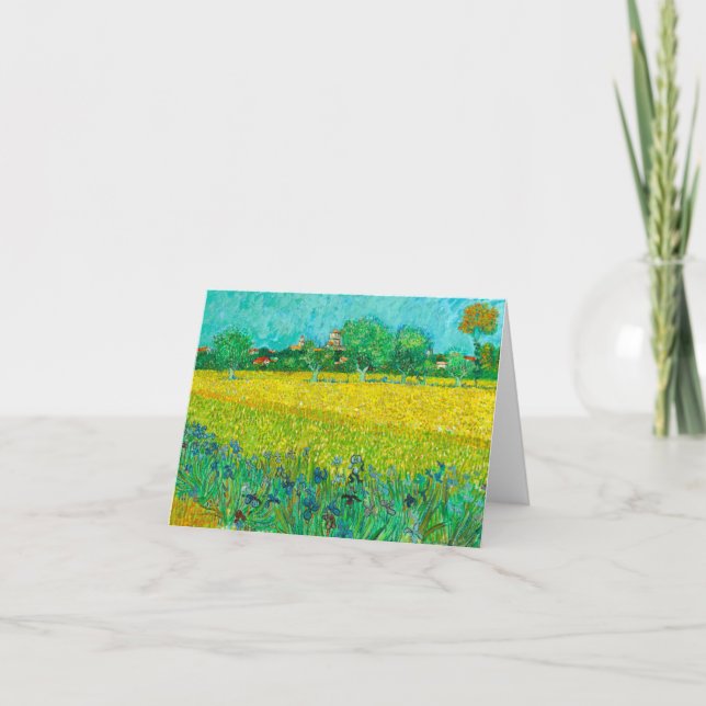 Invitación Campo de Van Gogh con Lirios cerca de Arlés (Anverso)
