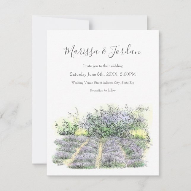 Invitación Campo Lavender (Anverso)