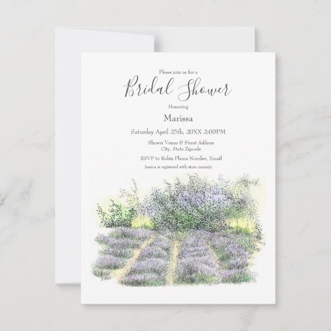 Invitación Campo Lavender (Anverso)