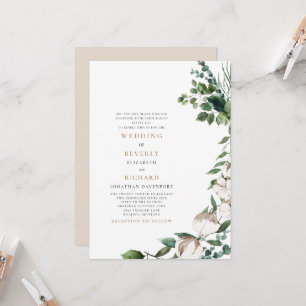 Invitación Campos de algodón Tan y Boda de padres blancos