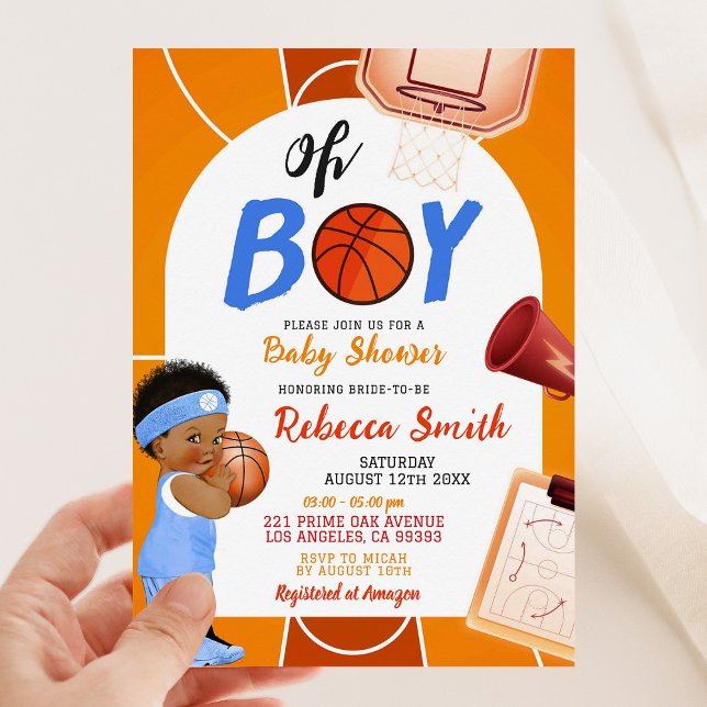 Invitación Campos de baloncesto Oh Boy Tema de Baby Shower (Subido por el creador)