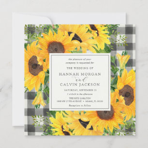 Invitación Campos de girasol Boda de la placa de búfalo