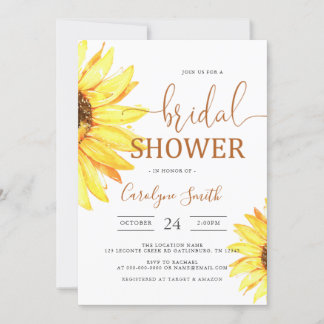 Invitación Campos de girasol cuadrado ducha de novia