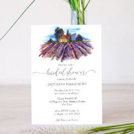 Invitación Campos de lavanda Ducha de novia de villa mediterr