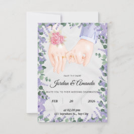 Invitación campos de lavanda elegantes invitan