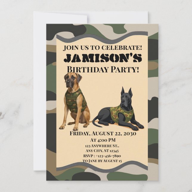 Invitación Camuflaje (Anverso)